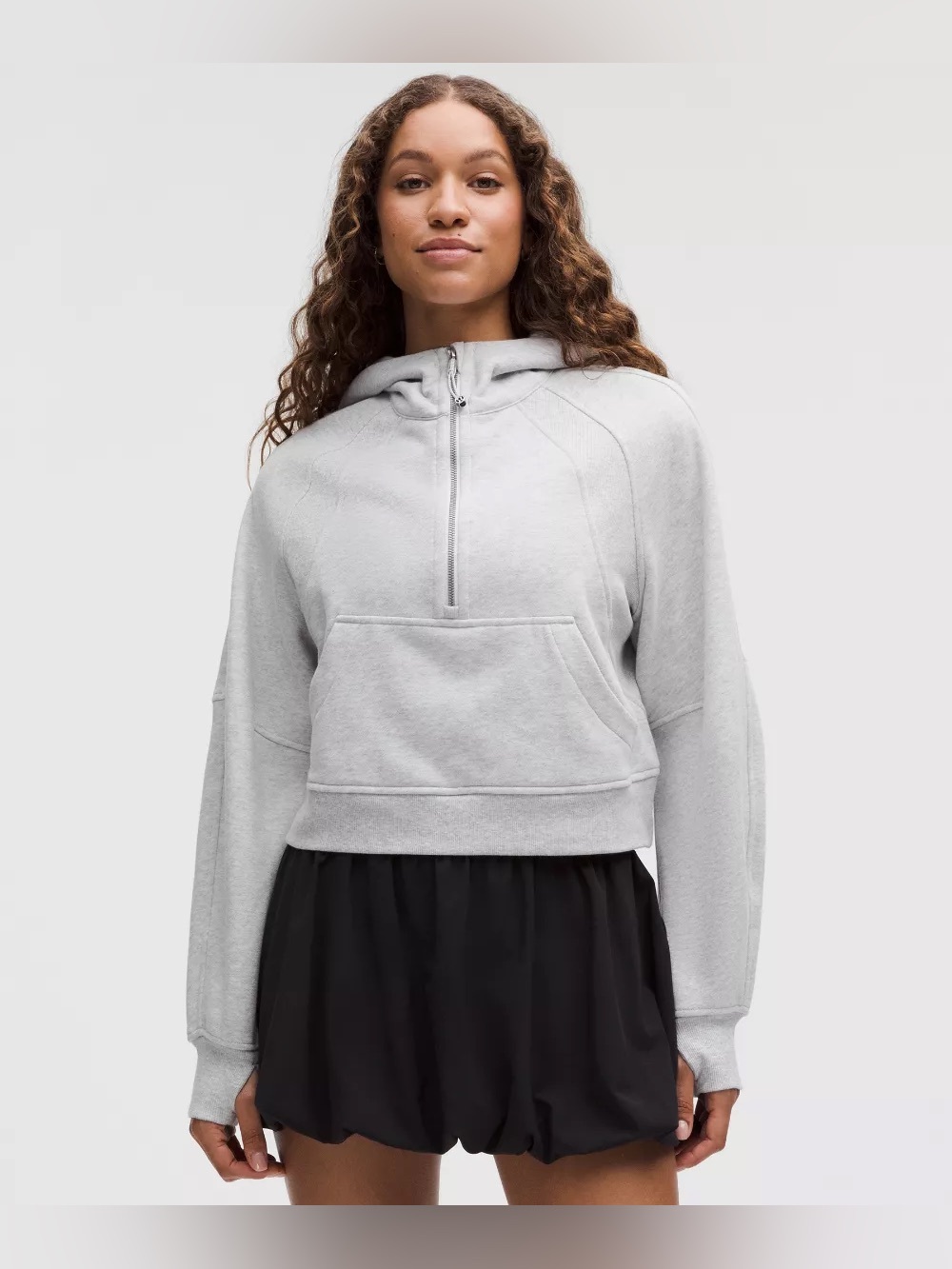Lululemon Scuba Oversized Half Zip Hoodie in Heathered Core Ultra Light Grey